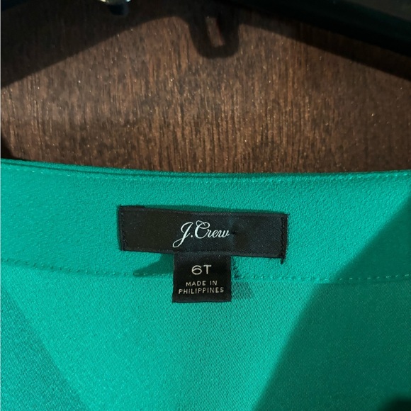 J. Crew Teal Faux Wrap Blouse - 6T - Picture 3 of 3